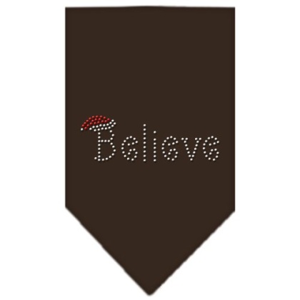 Believe Rhinestone Bandana Cocoa Large