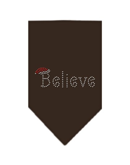 Believe Rhinestone Bandana Cocoa Large