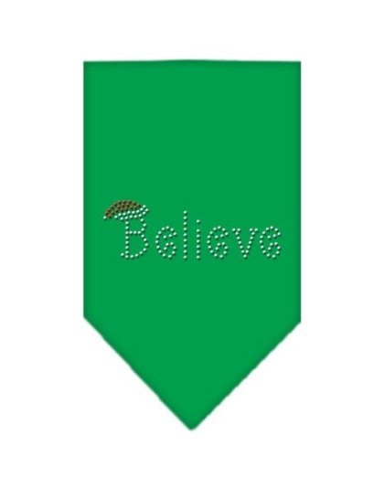 Believe Rhinestone Bandana Emerald Green Large