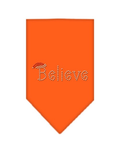 Believe Rhinestone Bandana Orange Large