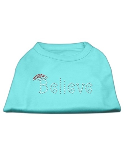 Believe Rhinestone Shirts Aqua L