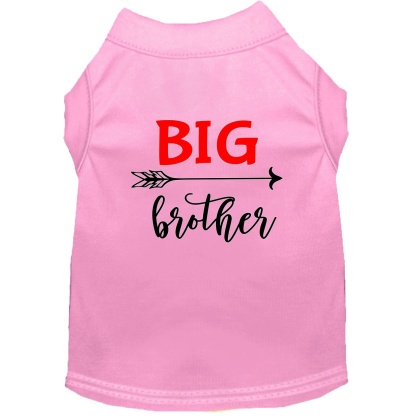 Big Brother Screen Print Dog Shirt Light Pink Lg