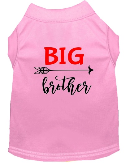 Big Brother Screen Print Dog Shirt Light Pink Lg