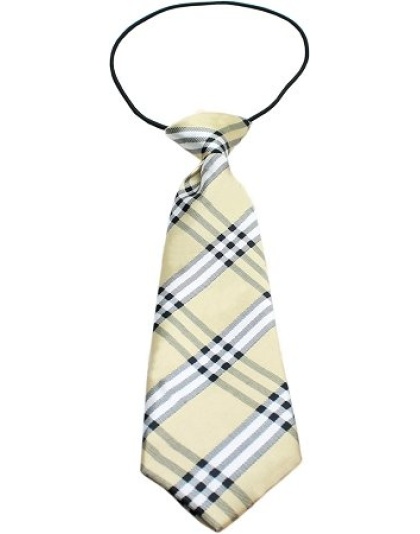 Big Dog Neck Tie Plaid Cream