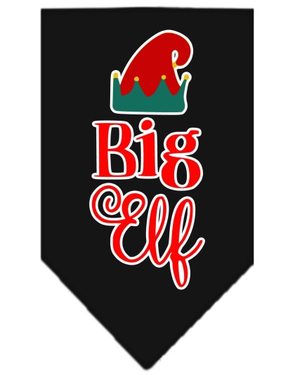 Big Elf Screen Print Bandana Black Large