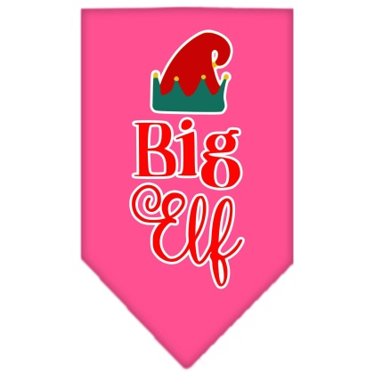 Big Elf Screen Print Bandana Bright Pink Large