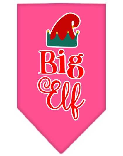 Big Elf Screen Print Bandana Bright Pink Large