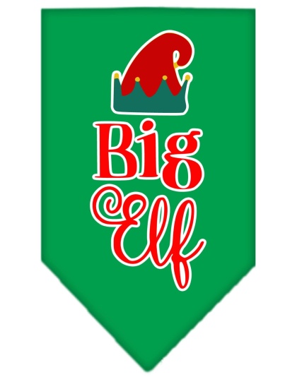 Big Elf Screen Print Bandana Emerald Green Large