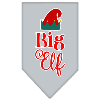 Big Elf Screen Print Bandana Grey Large