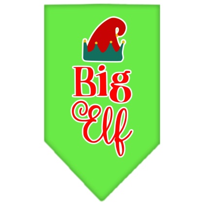 Big Elf Screen Print Bandana Lime Green Large