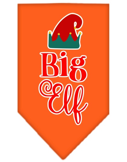 Big Elf Screen Print Bandana Orange Large