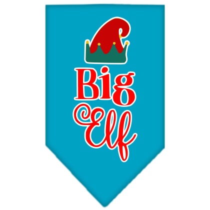 Big Elf Screen Print Bandana Turquoise Large