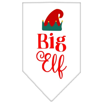 Big Elf Screen Print Bandana White Large