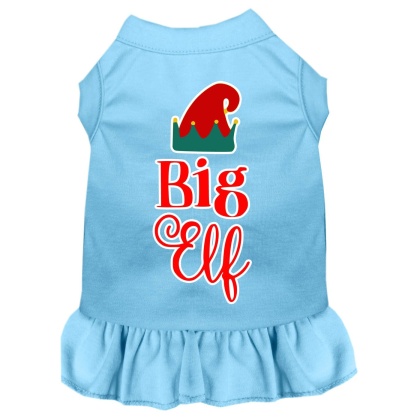 Big Elf Screen Print Dog Dress Baby Blue 4X