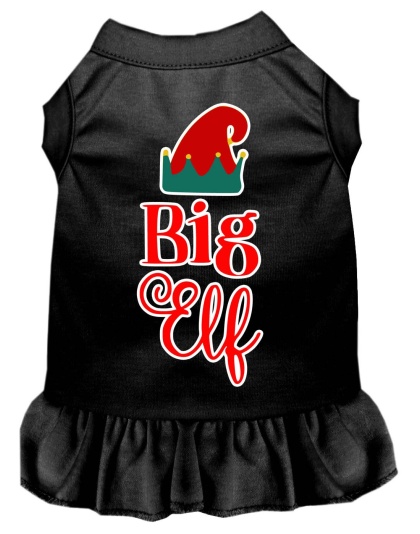 Big Elf Screen Print Dog Dress Black 4X