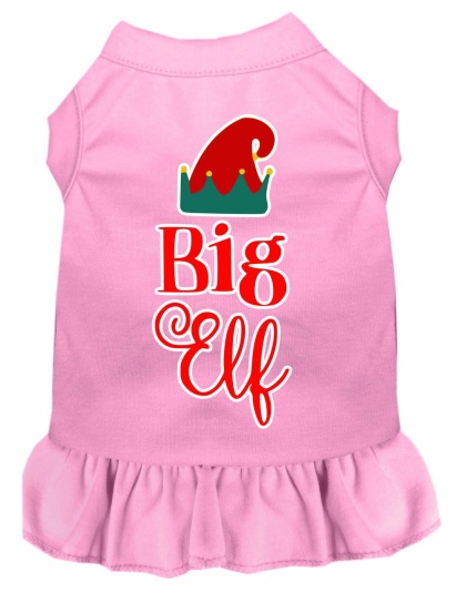 Big Elf Screen Print Dog Dress Light Pink 4X