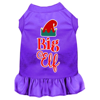 Big Elf Screen Print Dog Dress Purple 4X