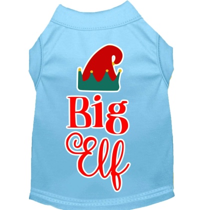 Big Elf Screen Print Dog Shirt Baby Blue Lg