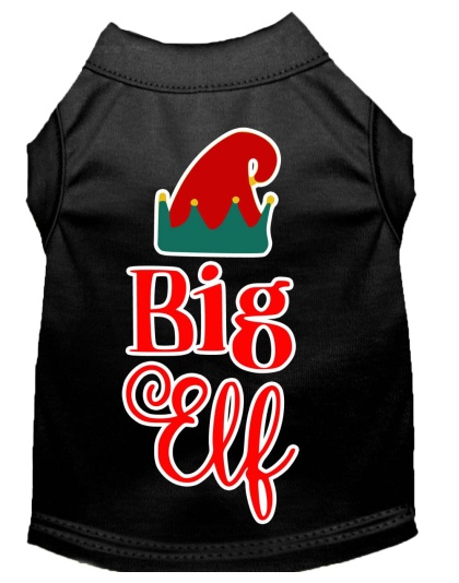 Big Elf Screen Print Dog Shirt Black Lg