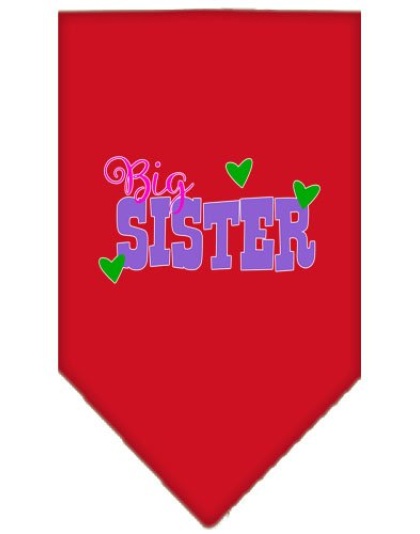 Big Sister Screen Print Bandana Red Large