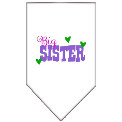 Big Sister Screen Print Bandana White Large