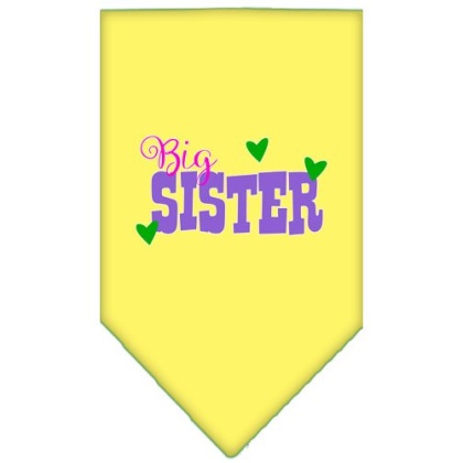 Big Sister Screen Print Bandana Yellow Large