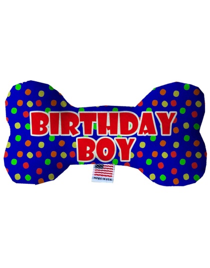 Birthday Boy 10 inch Fluffy Bone Dog Toy