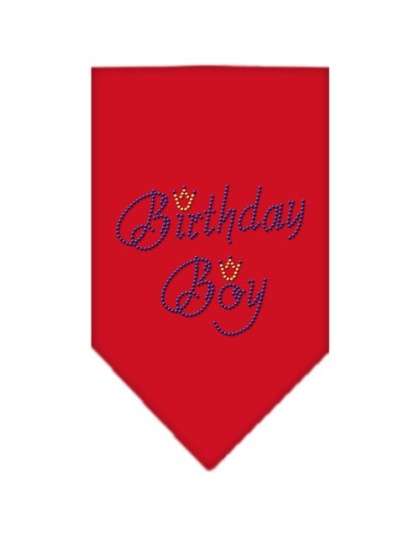 Birthday Boy Rhinestone Bandana Red Large