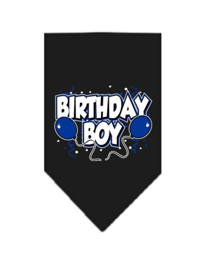 Birthday Boy Screen Print Bandana Black Large