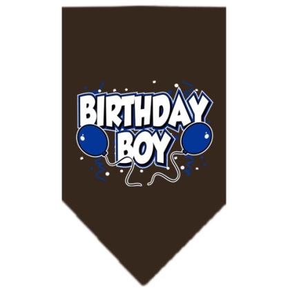 Birthday Boy Screen Print Bandana Cocoa Large