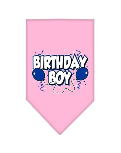 Birthday Boy Screen Print Bandana Light Pink Large