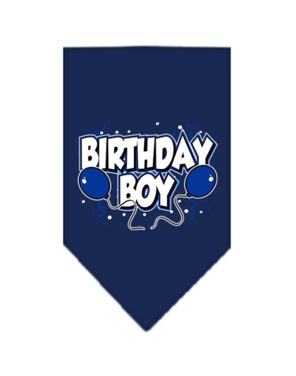 Birthday Boy Screen Print Bandana Navy Blue large