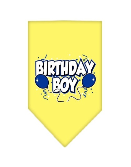 Birthday Boy Screen Print Bandana Yellow Large