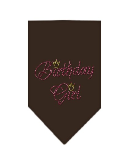 Birthday Girl Rhinestone Bandana Cocoa Large