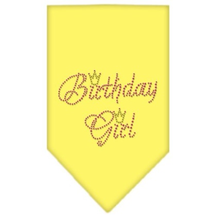 Birthday Girl Rhinestone Bandana Yellow Large