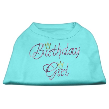 Birthday Girl Rhinestone Shirt Aqua L