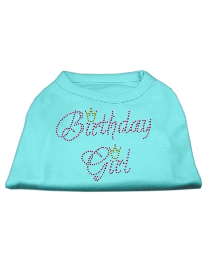 Birthday Girl Rhinestone Shirt Aqua L