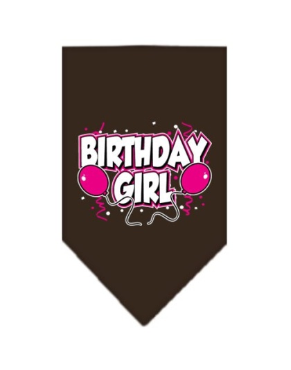 Birthday Girl Screen Print Bandana Cocoa Large