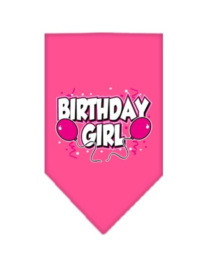 Birthday girl Screen Print Bandana Bright Pink Large