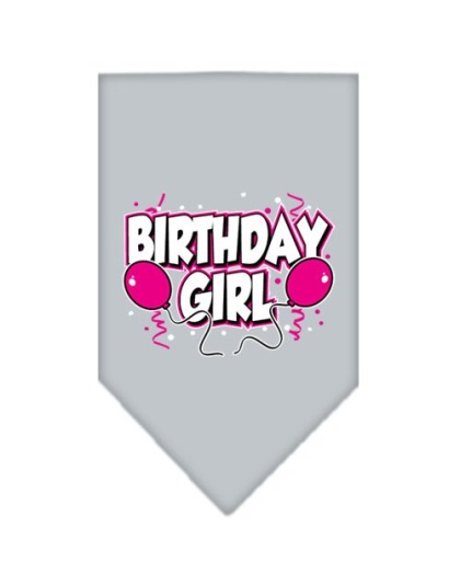 Birthday girl Screen Print Bandana Grey Large