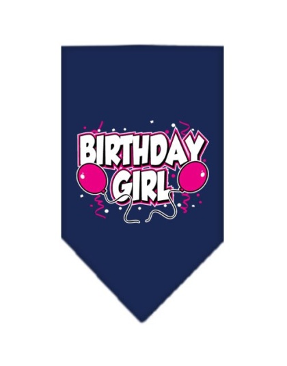 Birthday girl Screen Print Bandana Navy Blue large