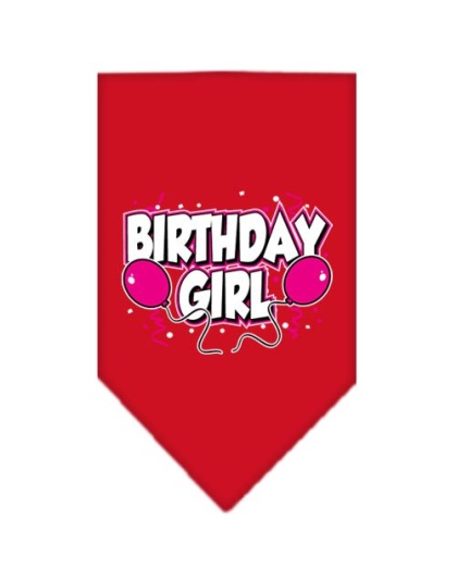 Birthday girl Screen Print Bandana Red Large