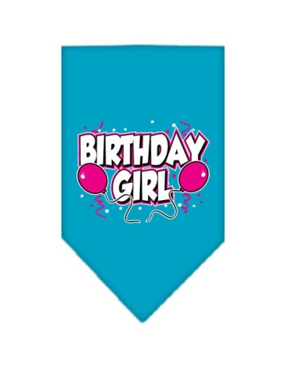 Birthday girl Screen Print Bandana Turquoise Large