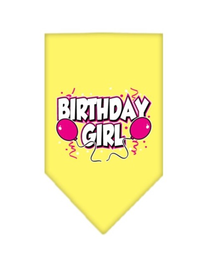 Birthday girl Screen Print Bandana Yellow Large