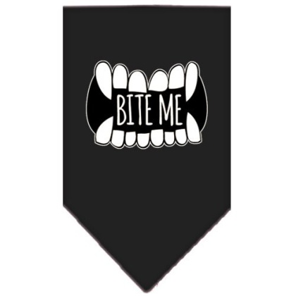 Bite Me Screen Print Bandana Black Large