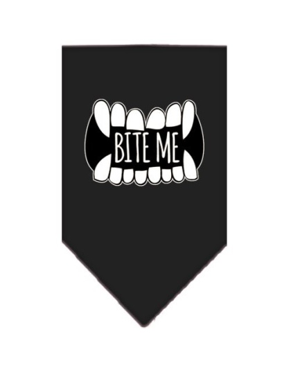 Bite Me Screen Print Bandana Black Large