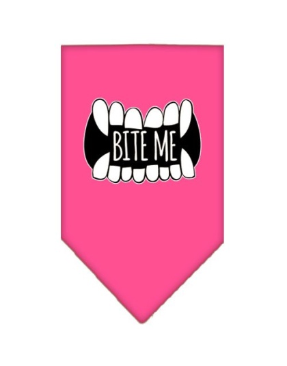 Bite Me Screen Print Bandana Bright Pink Large