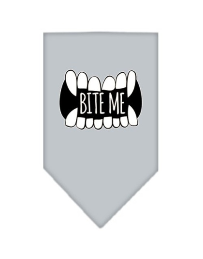 Bite Me Screen Print Bandana Grey Large