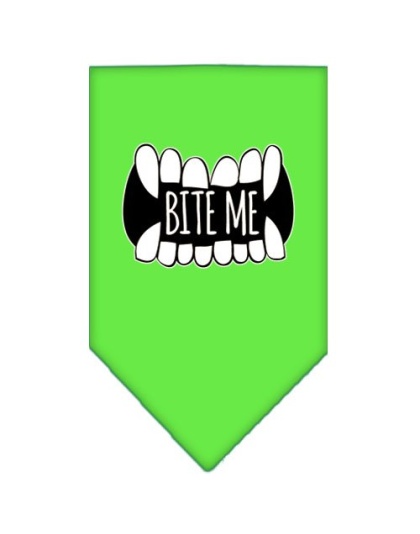 Bite Me Screen Print Bandana Lime Green Large