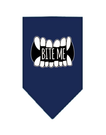 Bite Me Screen Print Bandana Navy Blue large